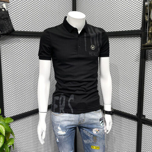 ÁO THUN CỔ TRỤ TTT681 ĐEN